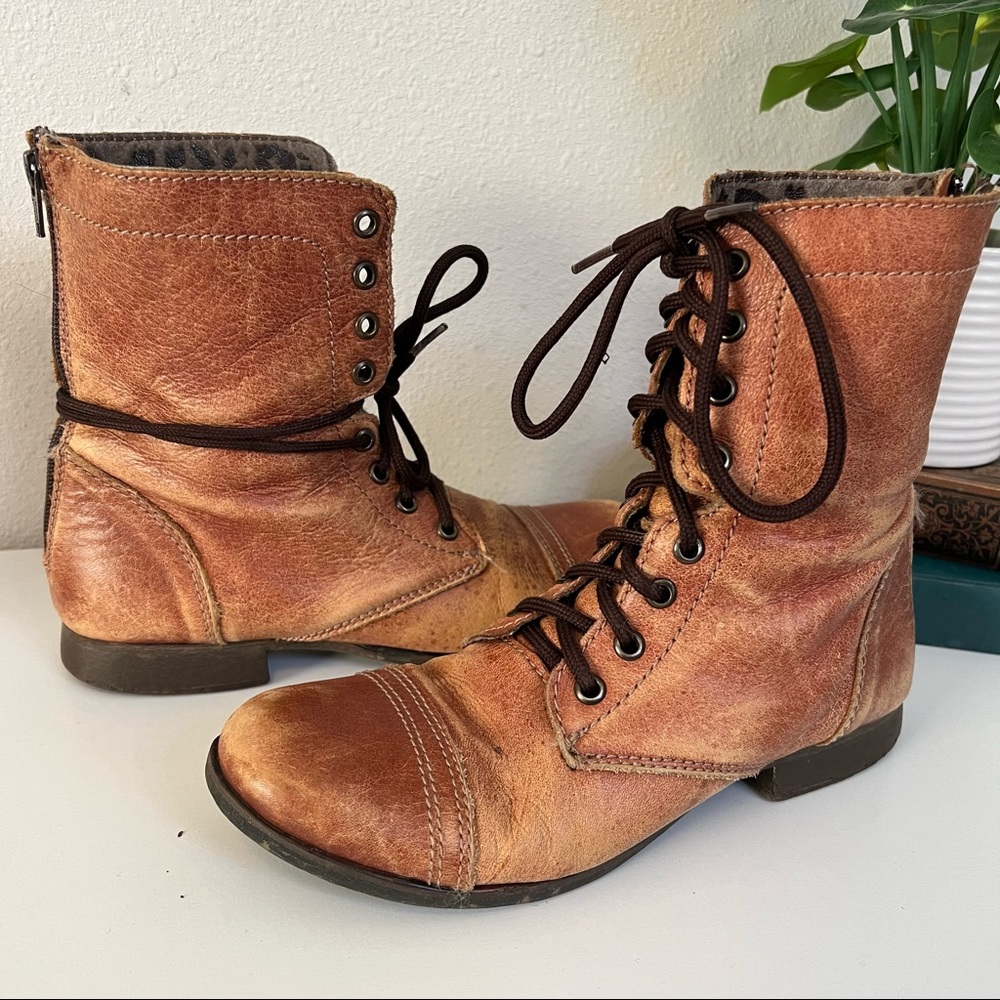 Steve Madden Troopa Combat Boot Cognac